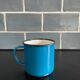 Small blue cup Swallow brand enameled sheet metal