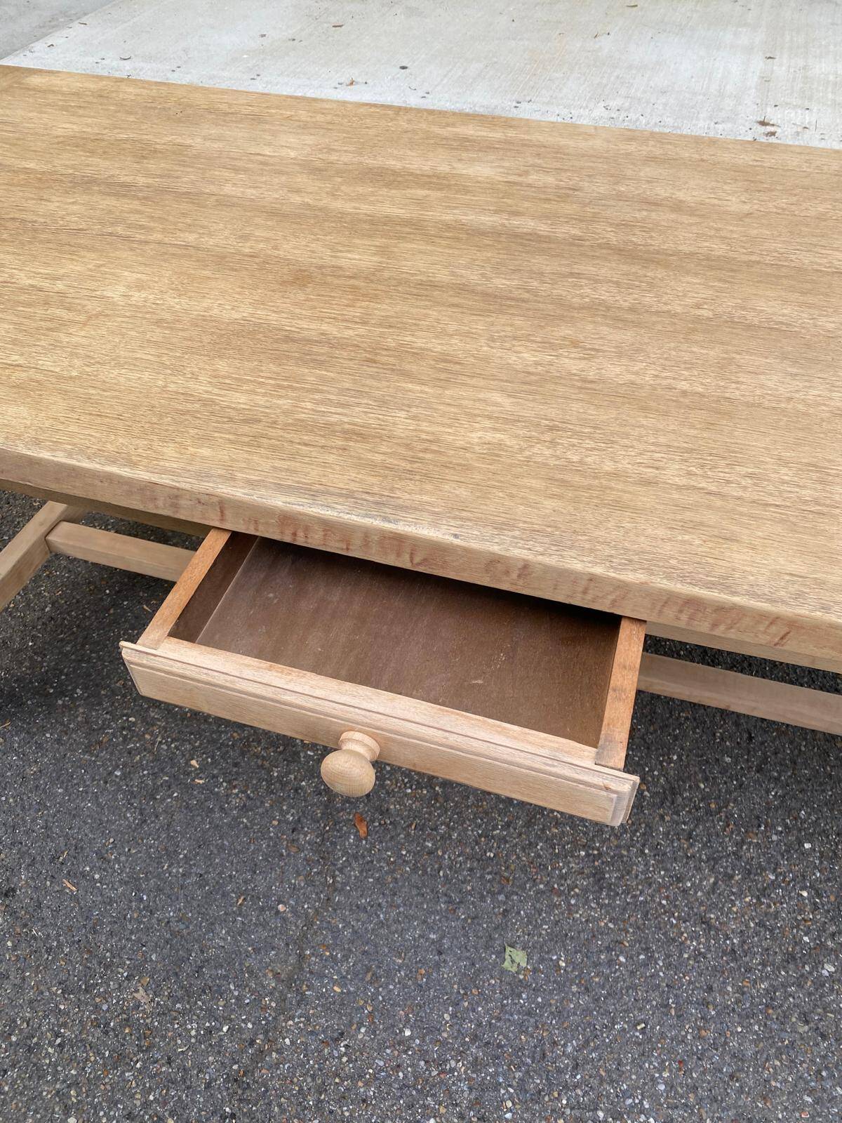 Renovated 19th century farmhouse dining table with drawer 200cm