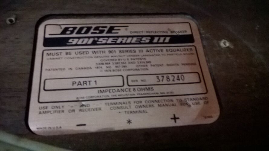 Paire d'enceintes Bose 901 série 3