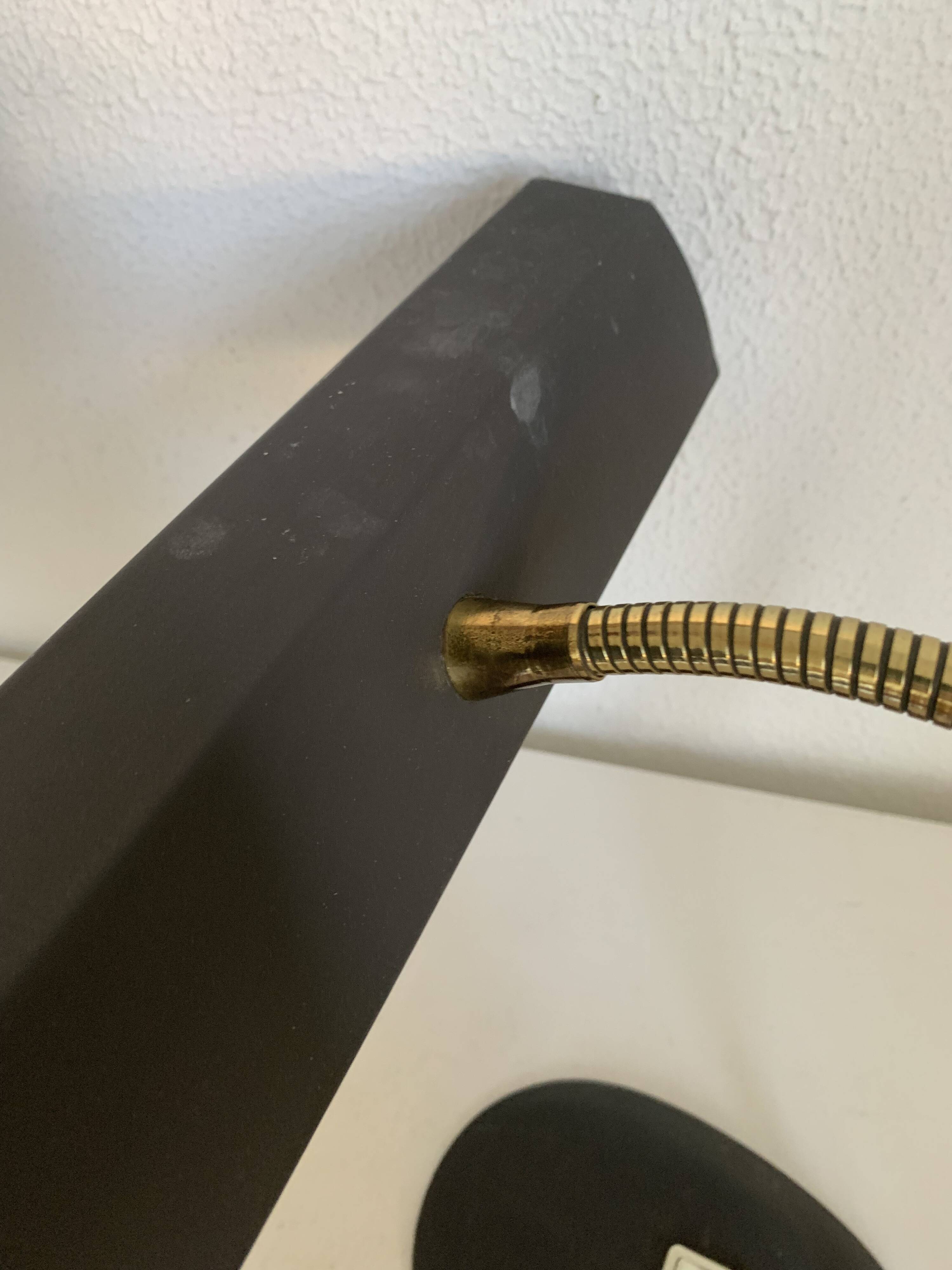 Vintage 1960s black and gold Aluminor banker's desk lamp - 45cm