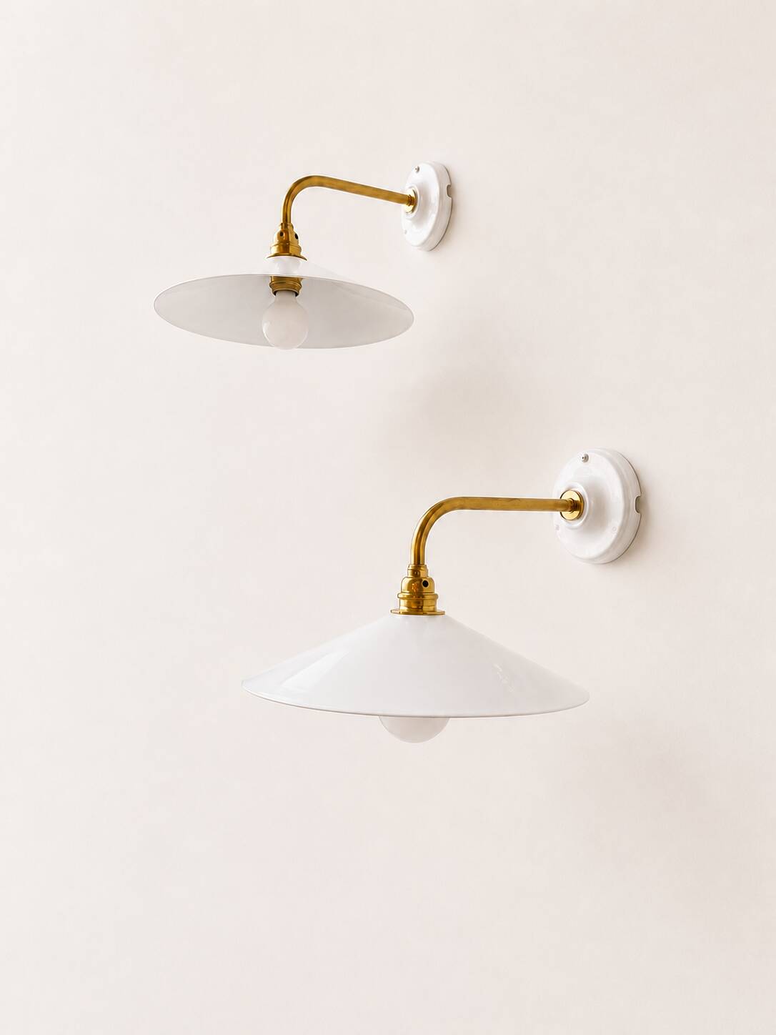 Vintage opaline wall lights
