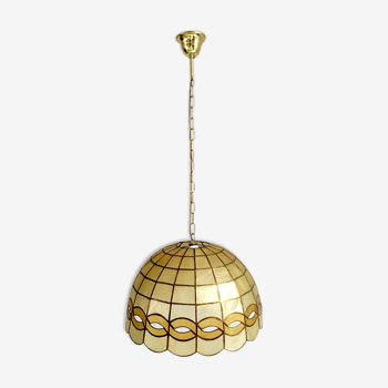 Suspension in mother-of-pearl and brass, vintage style