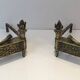 Pair of Empire period bronze andirons