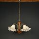 Vintage Murano glass chandelier and wood, Italy, 1970s