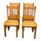 4 Scandinavian solid wood chairs 1970