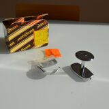 Vintage 80's chrome metal wall coat rack with 1 hook