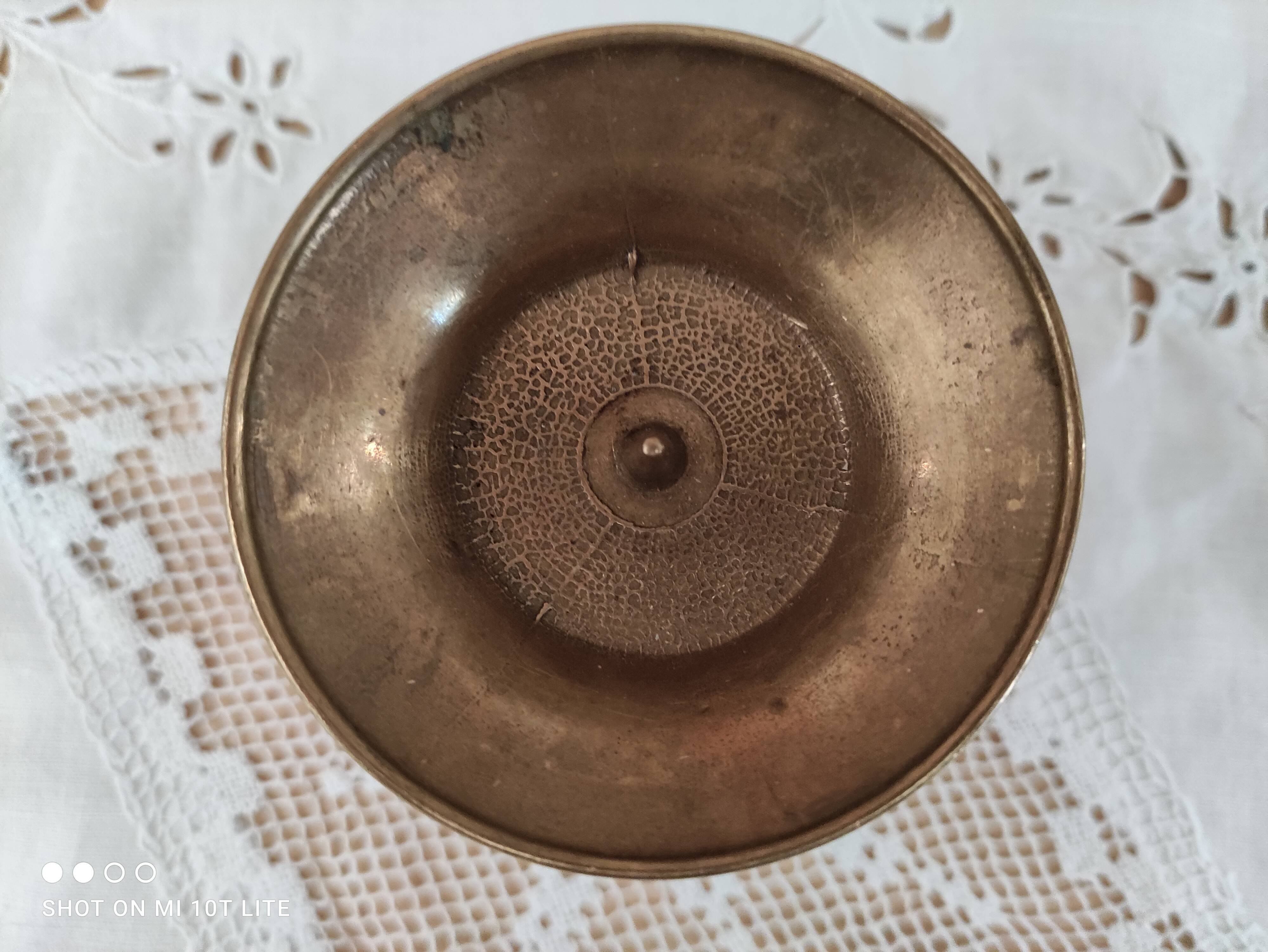 Low brass candle holder