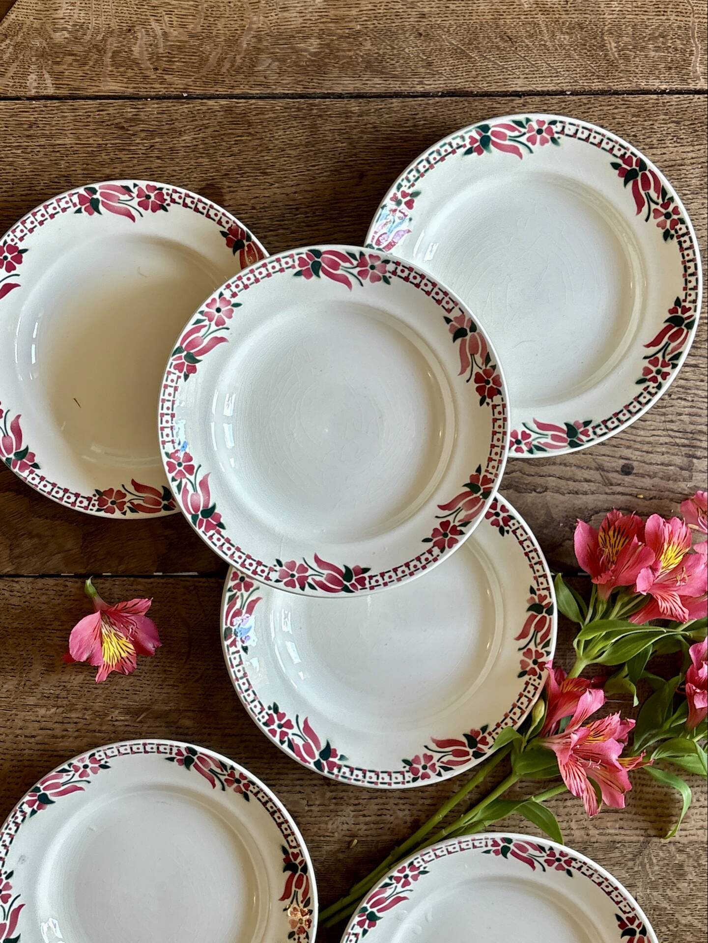 Set of 6 antique deep plates - Saint Amand Céranord