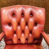 Classic English Red Chesterfield Desk Chair