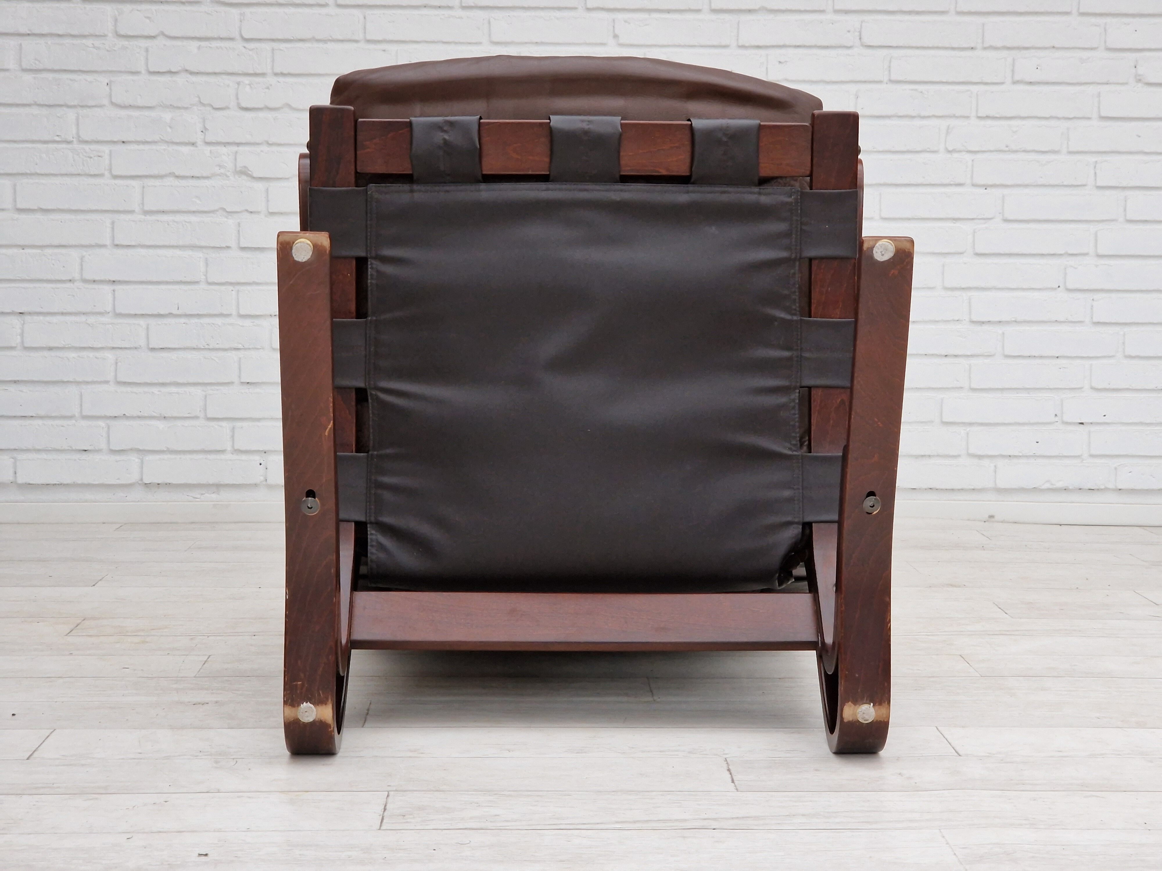 1970s, Norwegian design, Lounge chair model "Kengu" by Erde and Nordahl Solheim for Rybo Rykken