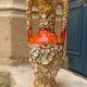 Washed enamelled ceramic amphora vase
