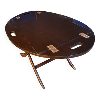 Table basse bateau modulable pliante bois exotique plateau majordome Marine