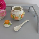 Orange jam jar with spoon 1988