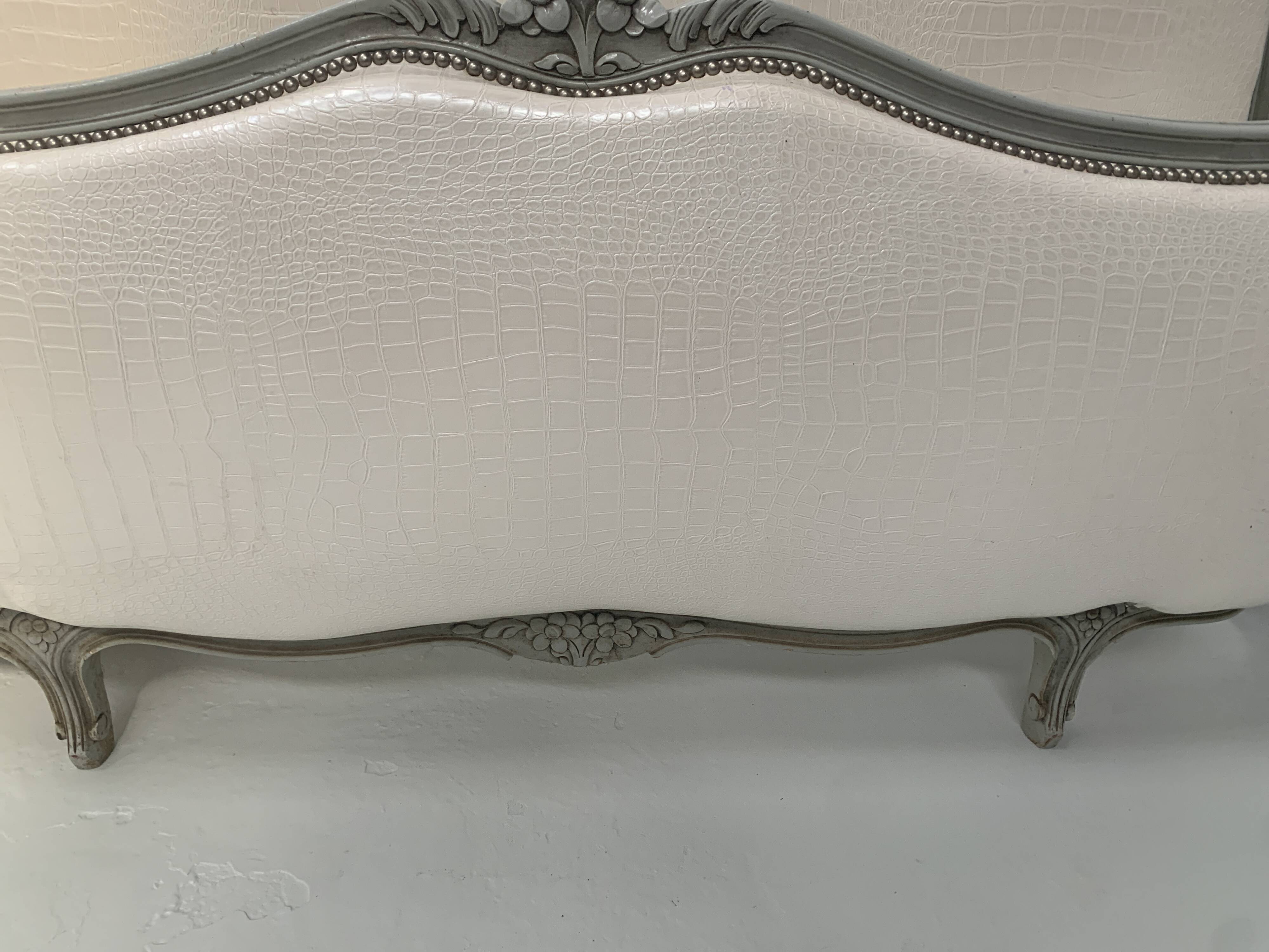 Louis XV style basket bed in patinated beech, 20th century