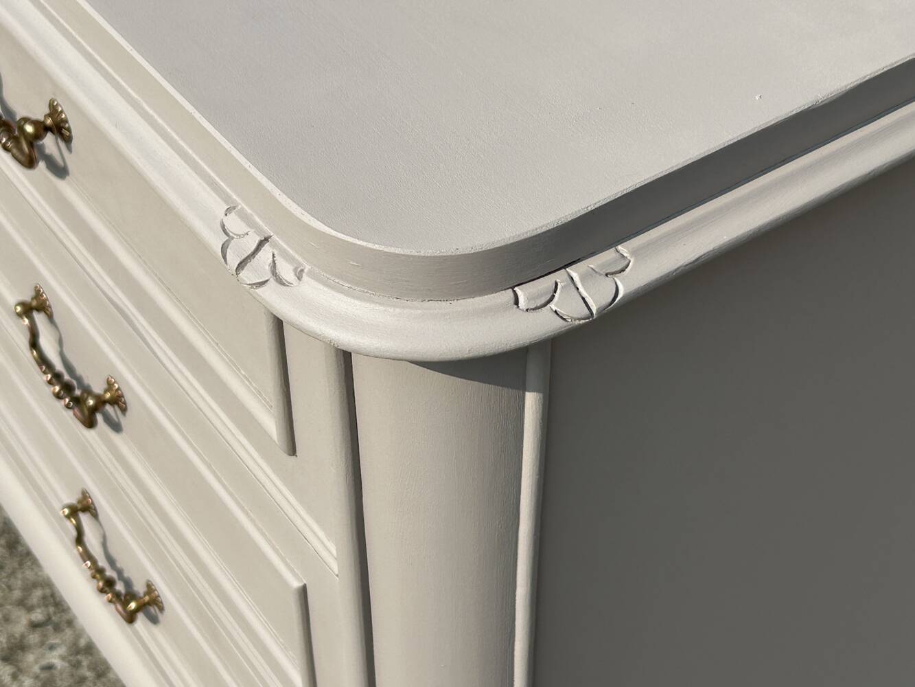 Louis XV style chest of drawers with 3 cherry wood drawers, 1960s