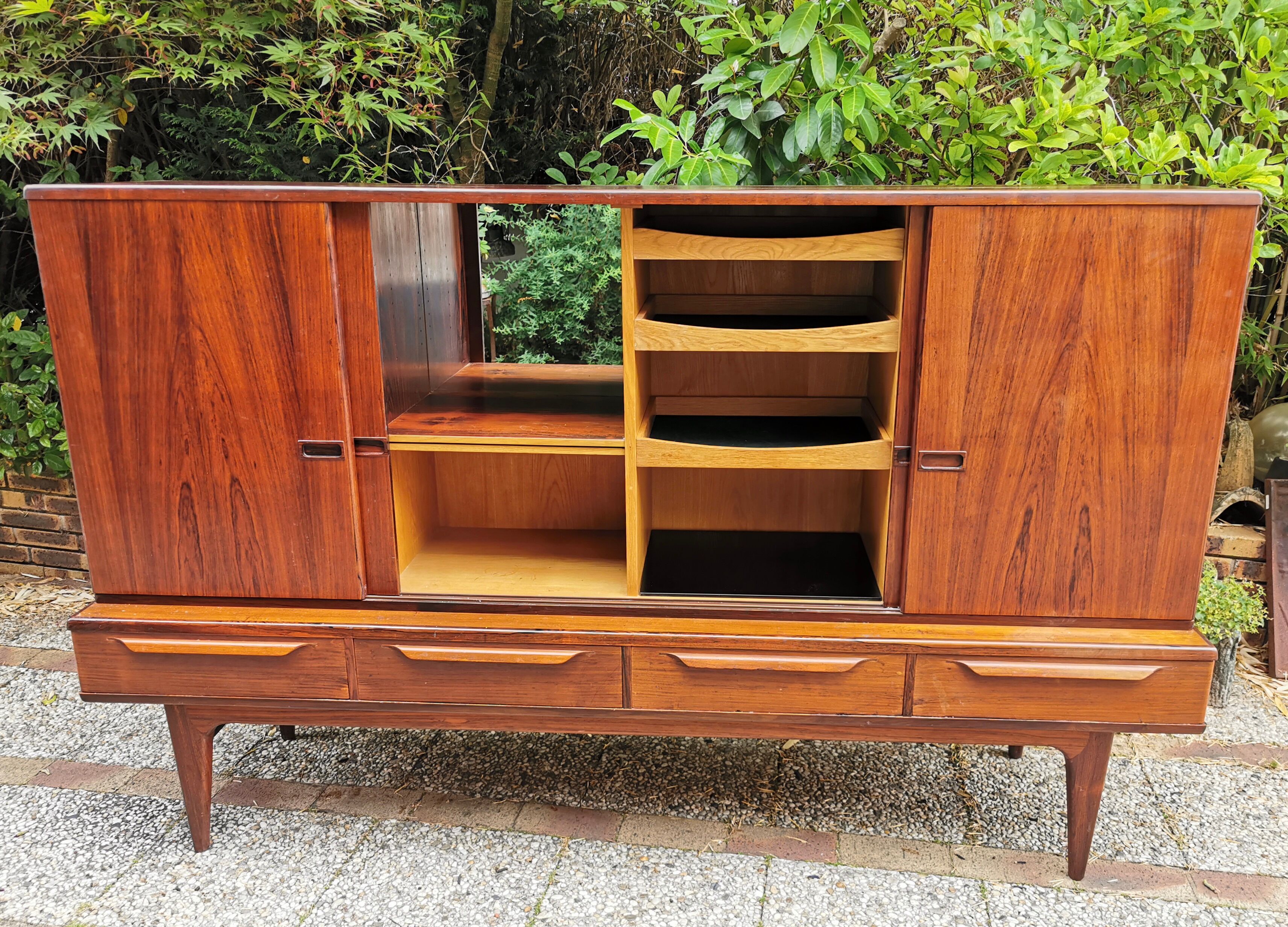 High sideboard in teak edited by Samcom for Johannes ANDERSEN