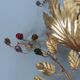 Wall light flower Hans Kogl in gold metal and pearls 70s