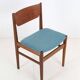Reupholstered mid-century teak chair / Danish modern design / wool felt / 1960s