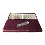 Old series of 12 vintage molded glass knife holders #a523
