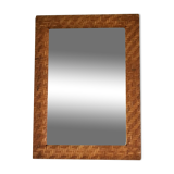 Miroir cadre rotin tressé 1970 39x54cm