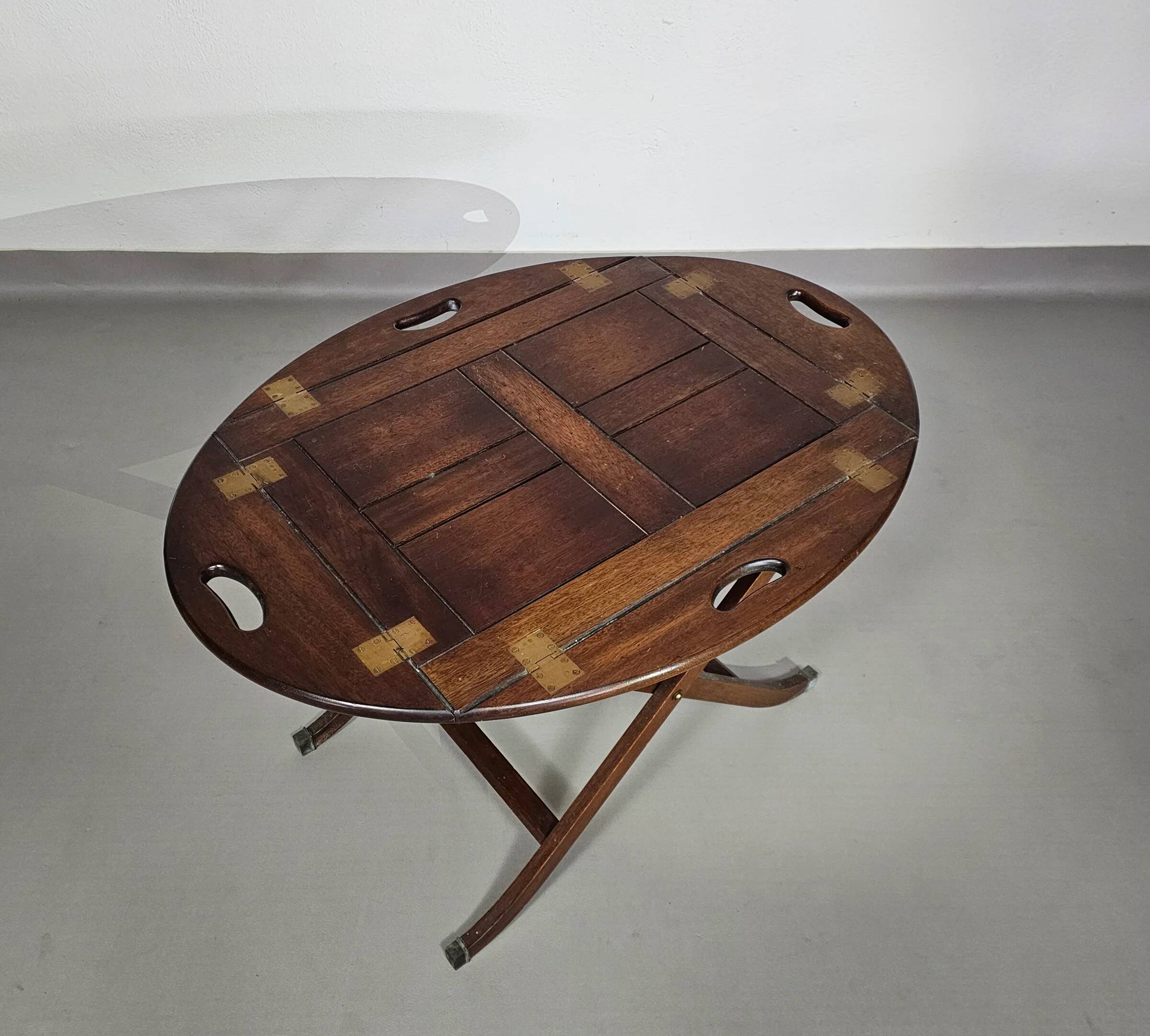 Plateau de service/plateau de majordome/table d'appoint pliable victorienne