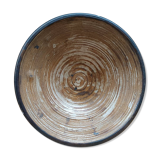 Large spiral stoneware bowl signed Jacky Colleville