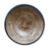 Large spiral stoneware bowl signed Jacky Colleville