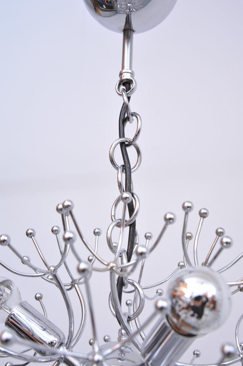 Sputnik ceiling lamp in chrome by Angelo Gaetano Sciolari, 1970s