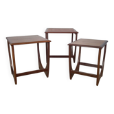 Scandinavian nesting tables in teak from the 1960s.
