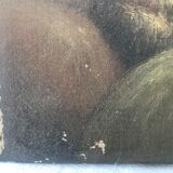 Tableau ancien  huile sur toile paysage nord américain chute d'eau