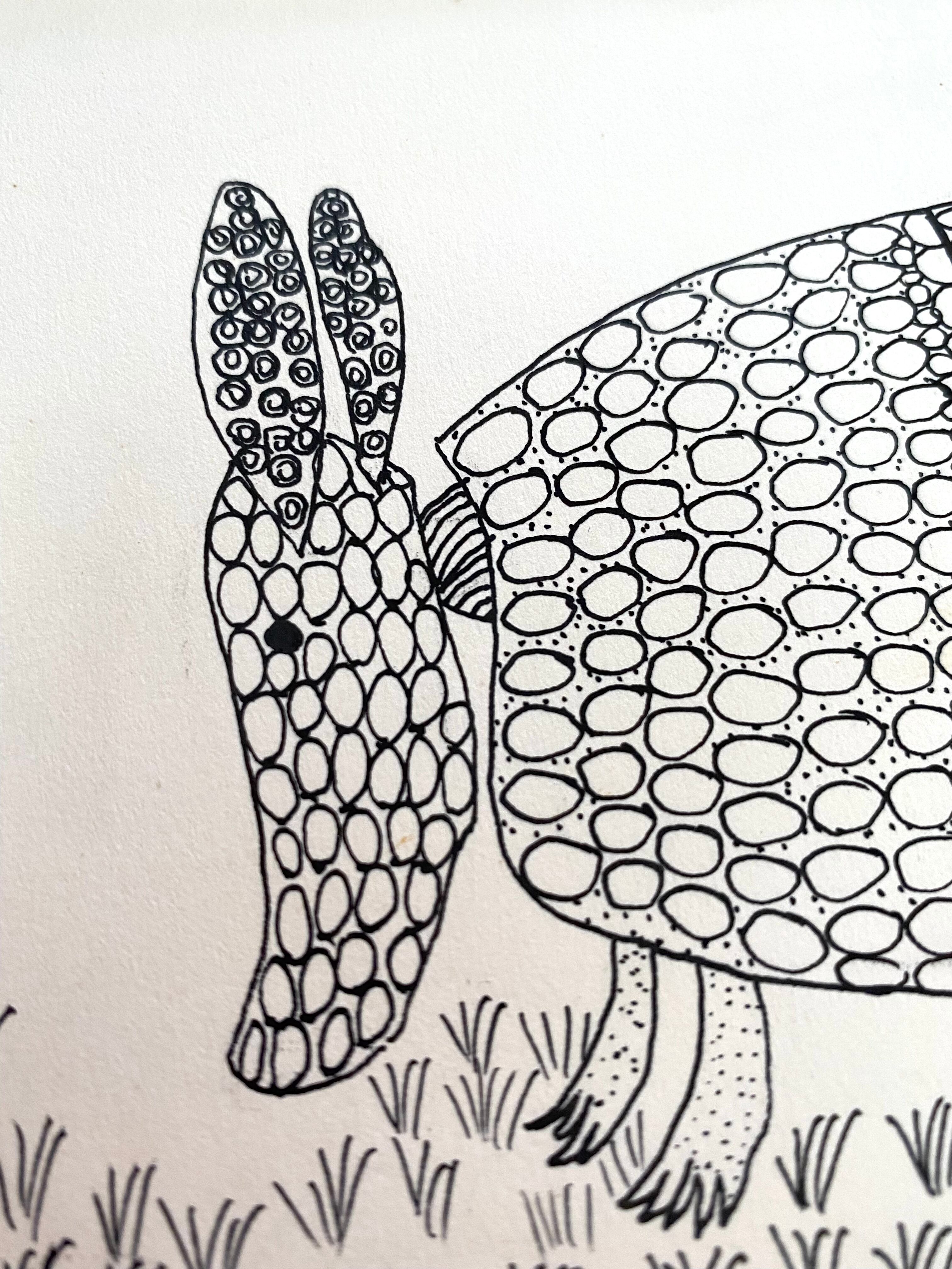 Illustration 1968 and wooden frame