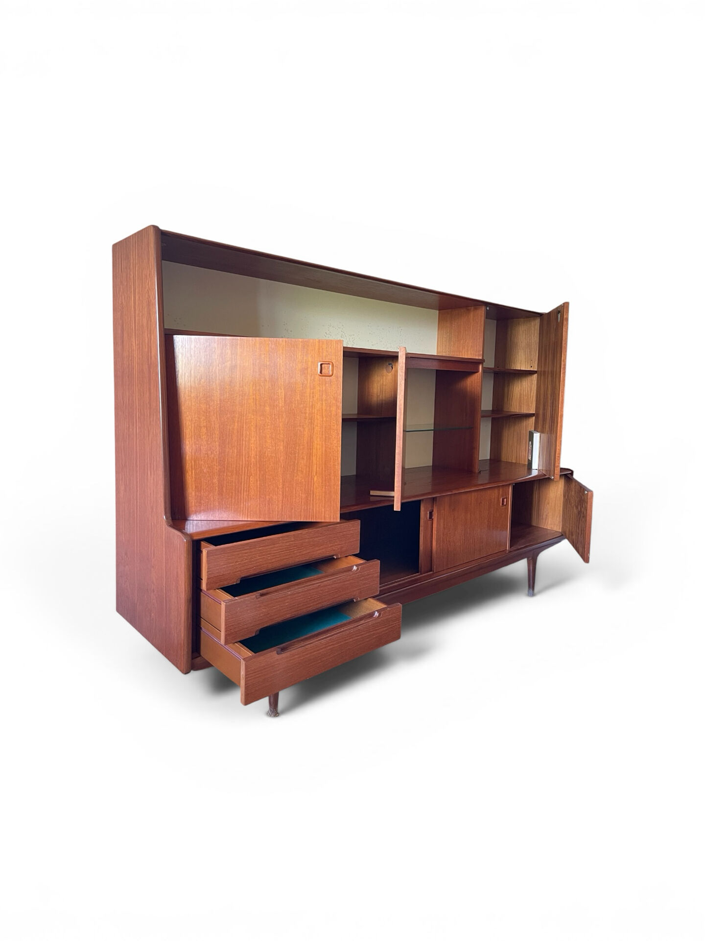 Scandinavian vintage teak library enfilade Denmark design -1960
