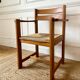 Armchair in elm and straw Maison Regain
