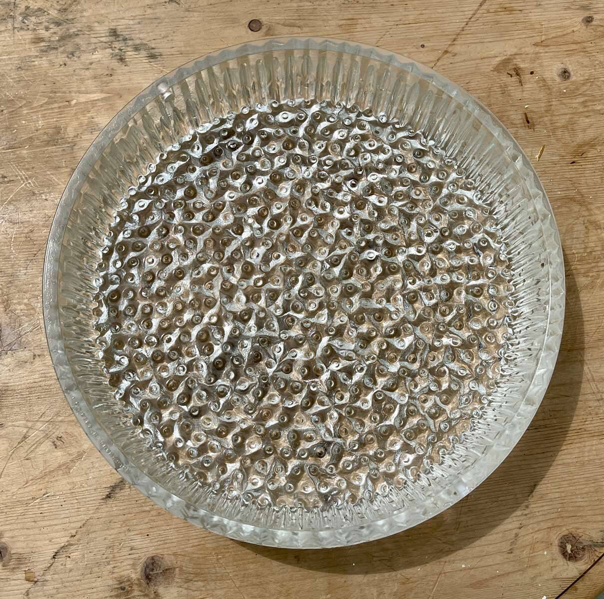 Plafonnier ou applique murale de la marque Holophane des années 1960 - Verre et métal