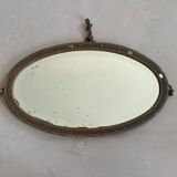 Miroir oval biseauté ancien 65cm