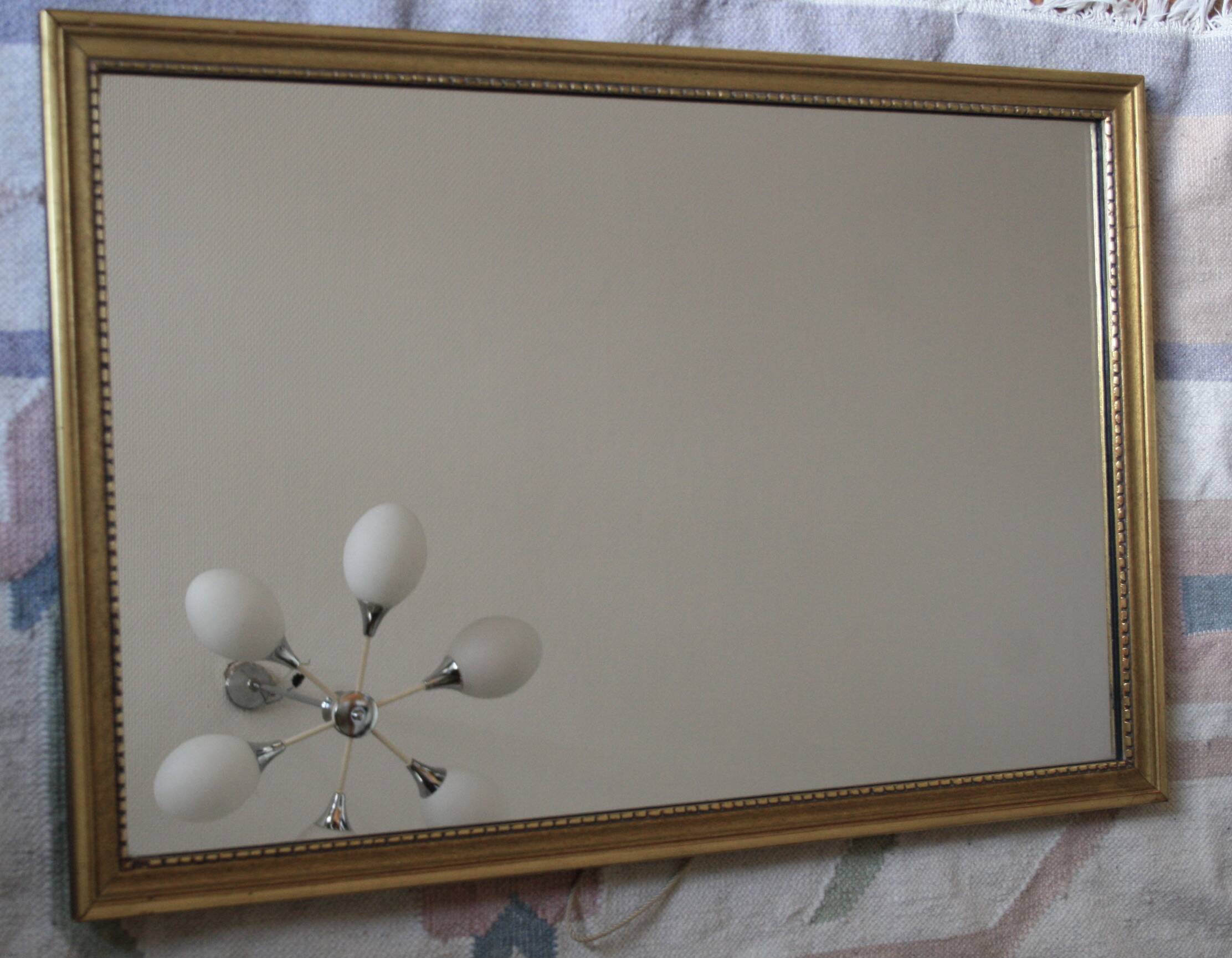 Rectangular golden mirror