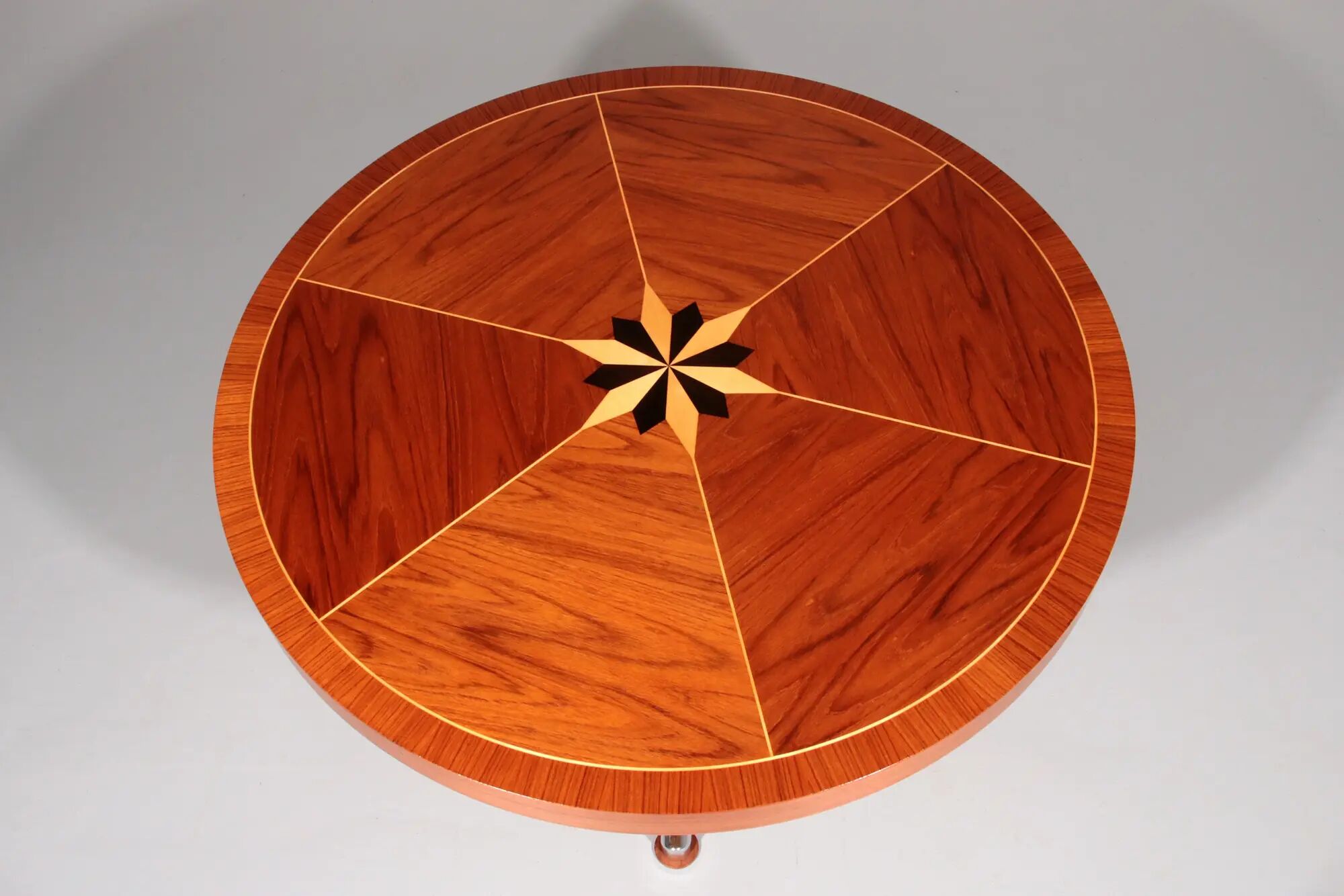 Italian mid-century dining table with stunning inlay star