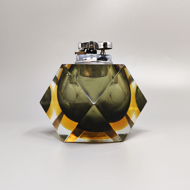 Briquet de table bleu des années 1960 en verre Murano Sommerso par Flavio Poli pour Seguso