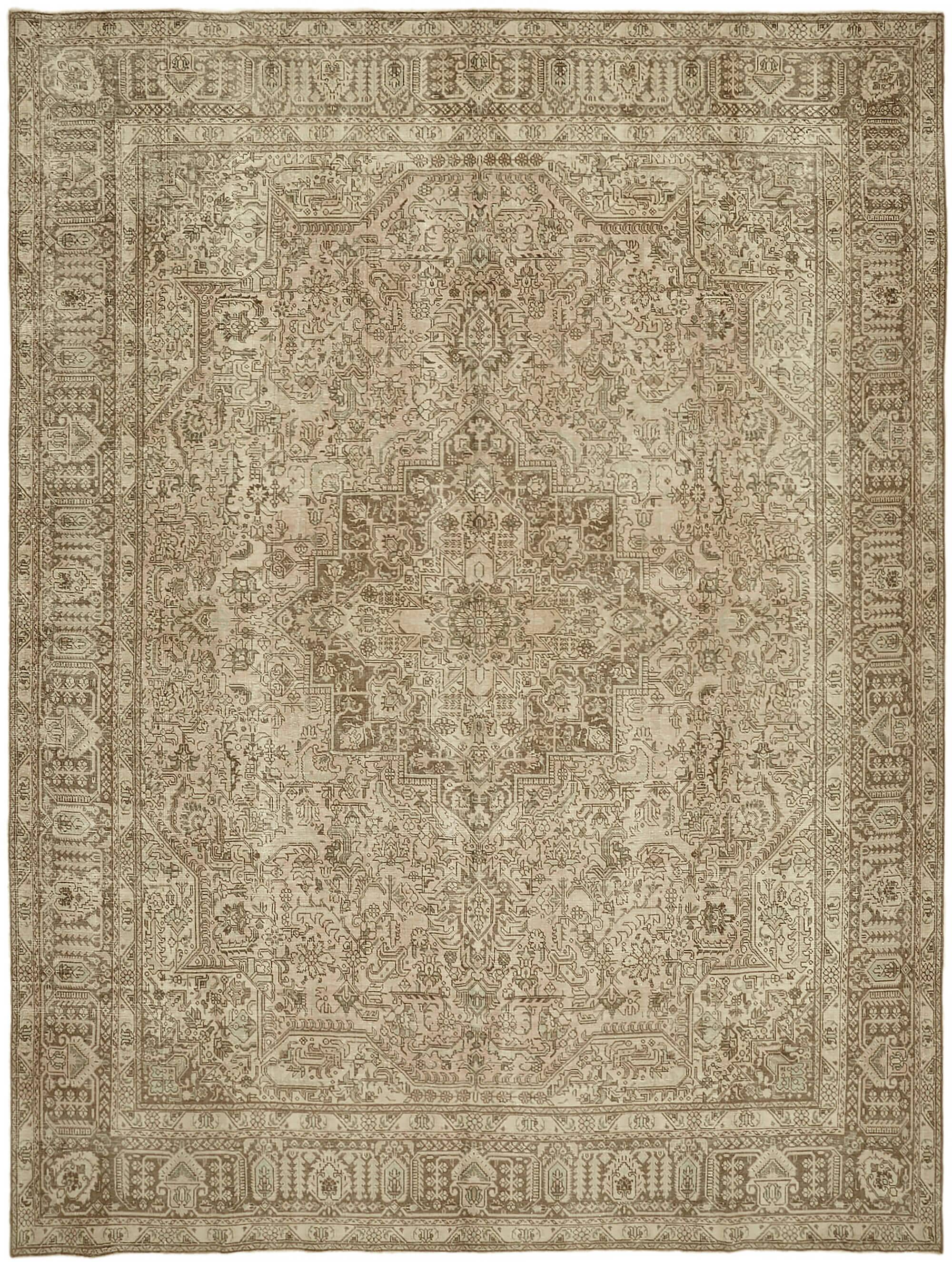 Handmade Turkish Wool Carpet 1980s 293 cm x 386 cm Beige
