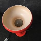 Vintage wall lamp in orange metal and black plastic, adjustable