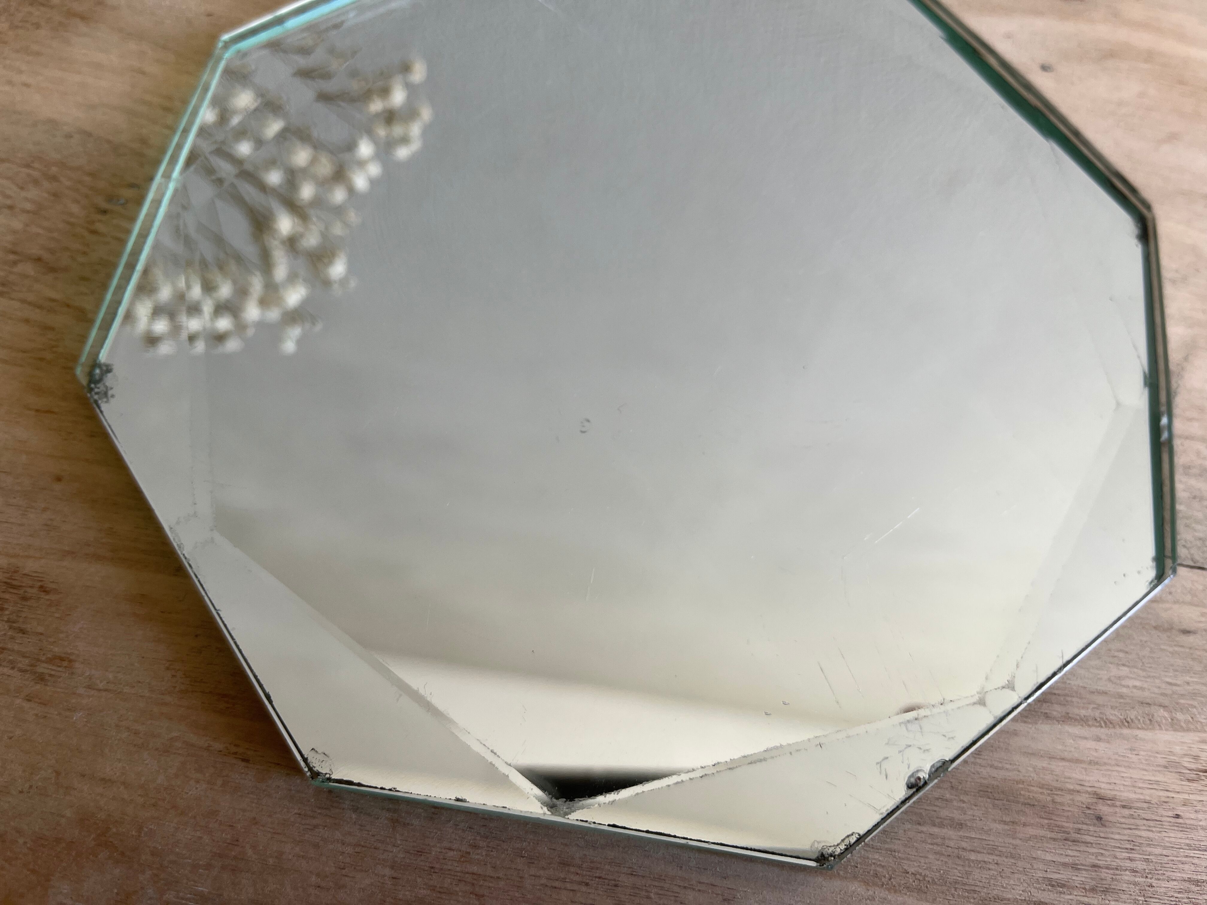 Miroir biseauté octogonal 15 x 15 cm