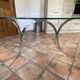 Large designer table. 1970. Chrome-plated steel and glass. 190x120