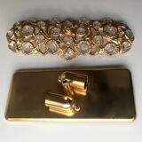 Wall lamp in gilded brass and glass, Peris Andreu, Spain, 1960s