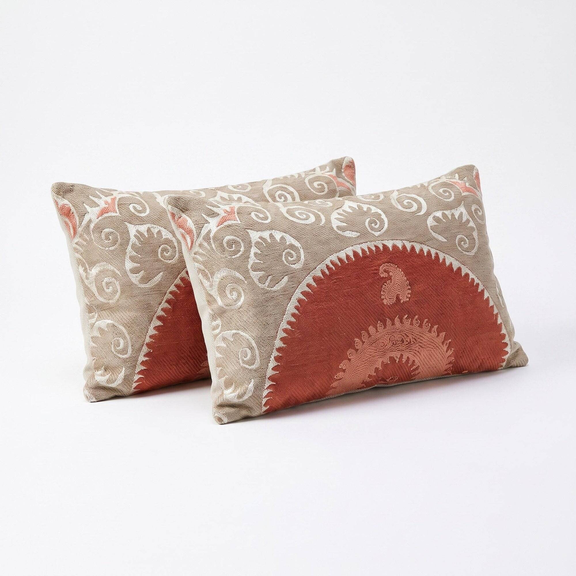 Set of 2 vintage embroidered cushion covers 43x76 cm