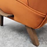 1930 Jindrich Halabala Bentwood Armchair in Rusty Orange Velvet