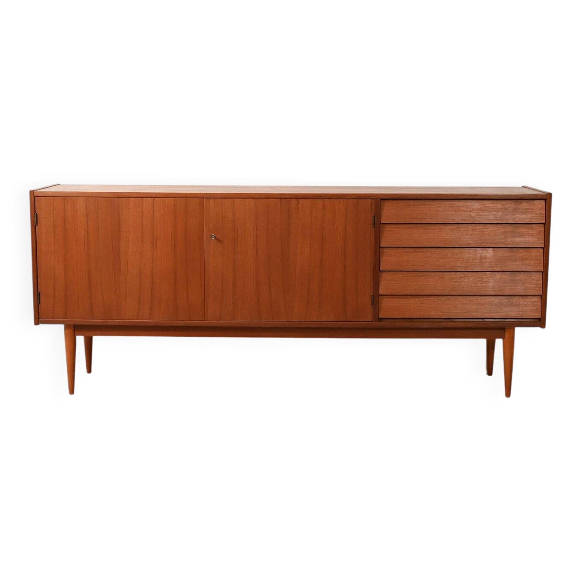 Scandinavian sideboard with tile-style drawers from the 1950s