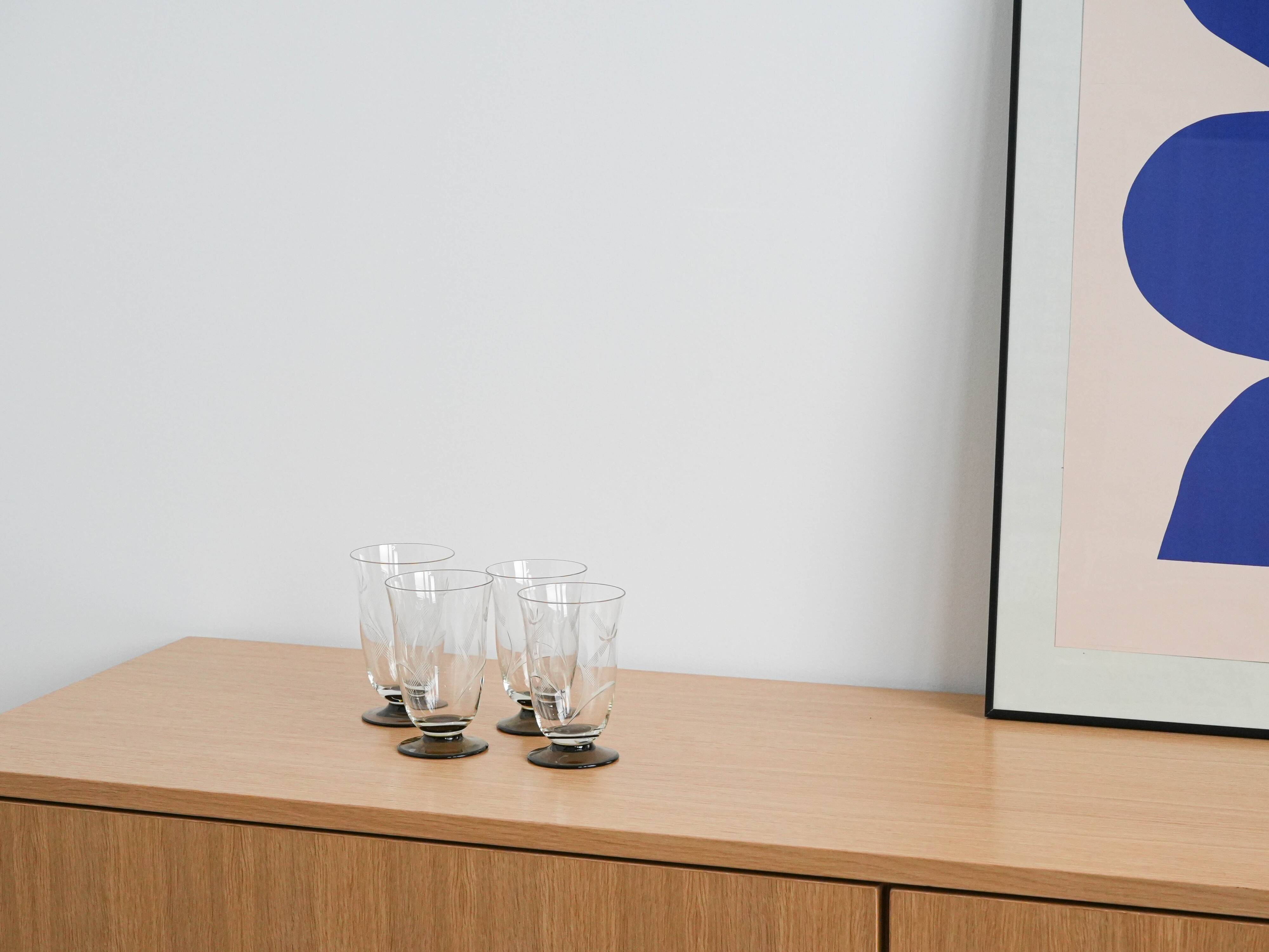 Set of four glasses, Danish design, 1970s, manufactured in Denmark