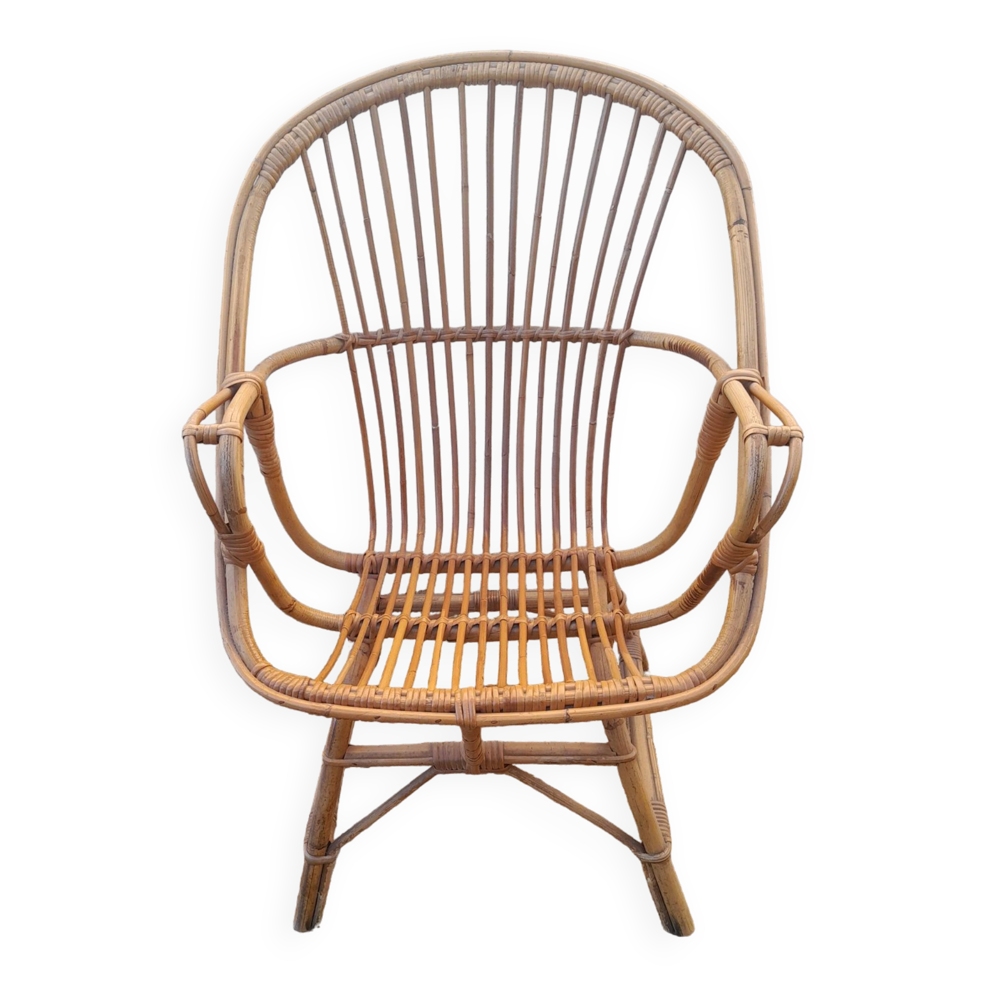 Vintage rattan armchair