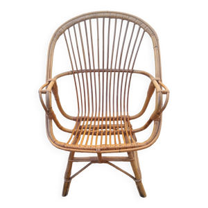 Fauteuil en rotin vintage
