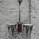 Art Deco hanging lamp with 6 chromed vials